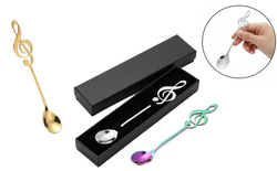 MUZYCZNE ŁYŻECZKI KLUCZ WIOLINOWY 3SZT ŁYŻKI MUZYKA + PUDEŁKO PREZENTOWE