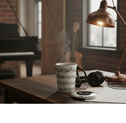 KUBEK MUZYKA MUZYCZNY UWERTURA + PRZYKRYWKA PREZENT DLA NAUCZYCIELA + BOX