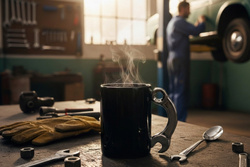 KUBEK MECHANIKA  + ŁYŻECZKA MECHANIKA DLA CHŁOPAKA KIEROWCY MĘŻA BRATA OJCA