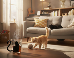 ZESTAW PREZENTOWY KOCIA SZKLANKA + ŁYŻKI ŁYŻECZKI KOTKI TĘCZOWE DLA KOCIARY