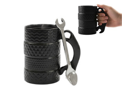 KUBEK OPONY Z KLUCZEM + ŁYŻECZKA MECHANIKA DLA CHŁOPAKA KIEROWCY OJCA TATY