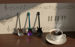 MUZYCZNE ŁYŻECZKI GITARY 3 SZT ŁYŻKI MUZYKA GITARZYSTY + PUDEŁKO PREZENTOWE