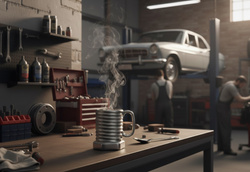 KUBEK ŚRUBA SREBRNA + ŁYŻECZKA MECHANIKA PREZENT DLA OJCA BRATA MĘŻA KOLEGI