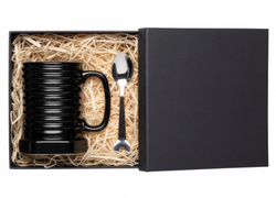 KUBEK ŚRUBA CZARNA Z ŁYŻECZKĄ MECHANIKA PREZENT DLA OJCA BRATA MĘŻA KOLEGI