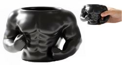 KUBEK SIŁACZA MUSKULARNY CZARNY PAKERA TWARDZIELA NA SIŁOWNIĘ DLA CHŁOPAKA