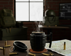 KUBEK GRANAT Z ZAWLECZKĄ PREZENT DLA CHŁOPAKA ŻOŁNIERZA SURVIVAL MILITARNY