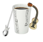 KUBEK GITARA KLASYCZNA Z ŁYŻECZKĄ GITARĄ PREZENT MELOMANA MUZYKA ELEGANCKI