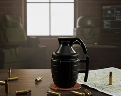 KUBEK GRANAT Z ZAWLECZKĄ PREZENT DLA CHŁOPAKA ŻOŁNIERZA SURVIVAL MILITARNY