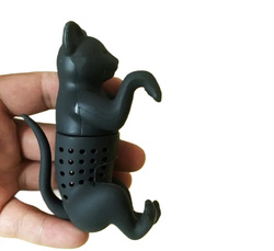 ZAPARZACZ DO HERBATY KOTEK SILIKONOWY DO ZIÓŁ SZARY SITKO NA KUBEK SZKLANKĘ