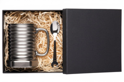 KUBEK ŚRUBA SREBRNA Z ŁYŻECZKĄ MECHANIKA PREZENT DLA OJCA BRATA MĘŻA KOLEGI