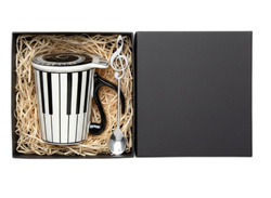 ZESTAW MUZYKA KUBEK KLAWISZE Z ŁYŻECZKĄ MUZYCZNĄ PREZENT MELOMANA ARTYSTY