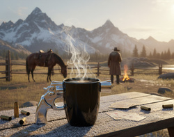 KUBEK SZERYFA REWOLWER PREZENT FACETA CHŁOPAKA URODZINY MĘŻA BRATA +PUDEŁKO