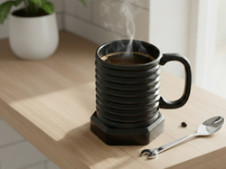 KUBEK ŚRUBA CZARNA Z ŁYŻECZKĄ MECHANIKA PREZENT DLA OJCA BRATA MĘŻA KOLEGI