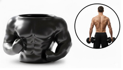 KUBEK SIŁACZA MUSKULARNY CZARNY PAKERA TWARDZIELA NA SIŁOWNIĘ DLA CHŁOPAKA