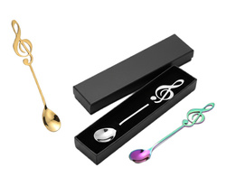 MUZYCZNE ŁYŻECZKI KLUCZ WIOLINOWY 3SZT ŁYŻKI MUZYKA + PUDEŁKO PREZENTOWE