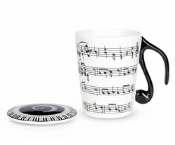KUBEK MUZYKA MUZYCZNY UWERTURA + PRZYKRYWKA PREZENT DLA NAUCZYCIELA + BOX