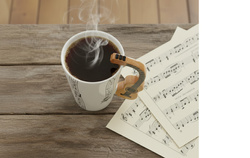 ZESTAW PREZENTOWY MUZYKA KUBEK GITARA KLASYCZNA ŁYŻECZKI GITARY SREBRNE3SZT