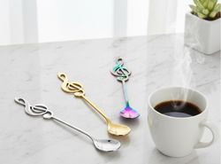 MUZYCZNE ŁYŻECZKI KLUCZ WIOLINOWY 3SZT ŁYŻKI MUZYKA + PUDEŁKO PREZENTOWE