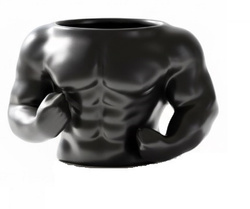 KUBEK SIŁACZA MUSKULARNY CZARNY PAKERA TWARDZIELA NA SIŁOWNIĘ DLA CHŁOPAKA