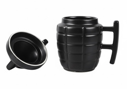 KUBEK GRANAT Z ZAWLECZKĄ PREZENT DLA CHŁOPAKA ŻOŁNIERZA SURVIVAL MILITARNY