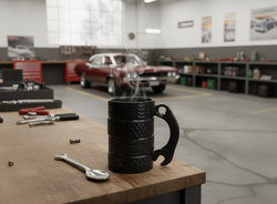 KUBEK OPONY Z KLUCZEM + ŁYŻECZKA MECHANIKA DLA CHŁOPAKA KIEROWCY OJCA TATY