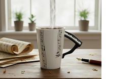 KUBEK MUZYCZNY PIANINO 250 ML PREZENT DLA KLAWISZOWCA NAUCZYCIELA MUZYKI