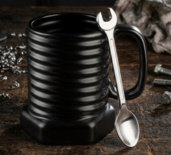 KUBEK ŚRUBA CZARNA + ŁYŻECZKA MECHANIKA PREZENT DLA OJCA BRATA MĘŻA KOLEGI