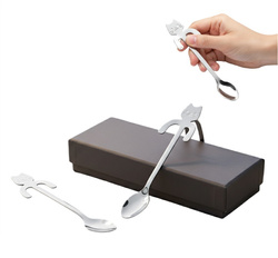 ŁYŻECZKI KOTKI SREBRNE 2 SZT +BOX PREZENTOWY PREZENT DLA KOCIARY NASTOLATKI