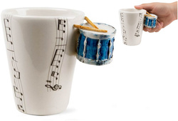 KUBEK MUZYKA PERKUSJA NIEBIESKA PREZENT DLA PERKUSISTY MUZYKA BĘBNIARZA