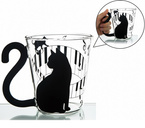 KOCIA SZKLANKA Z OGONEM KOT PREZENT DLA KOCIARY NASTOLATKI KOCIARZA 300ML