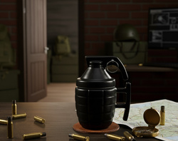 KUBEK GRANAT Z ZAWLECZKĄ PREZENT DLA CHŁOPAKA ŻOŁNIERZA SURVIVAL MILITARNY