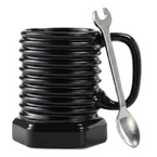 KUBEK ŚRUBA CZARNA + ŁYŻECZKA MECHANIKA PREZENT DLA OJCA BRATA MĘŻA KOLEGI