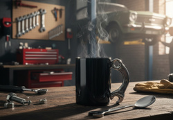 KUBEK MECHANIKA  + ŁYŻECZKA MECHANIKA DLA CHŁOPAKA KIEROWCY MĘŻA BRATA OJCA