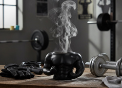 KUBEK SIŁACZA MUSKULARNY CZARNY PAKERA TWARDZIELA NA SIŁOWNIĘ DLA CHŁOPAKA