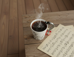 KUBEK MUZYKA CZERWONA GITARA PREZENT DLA GITARZYSTY FACETA CHŁOPAKA 250ML